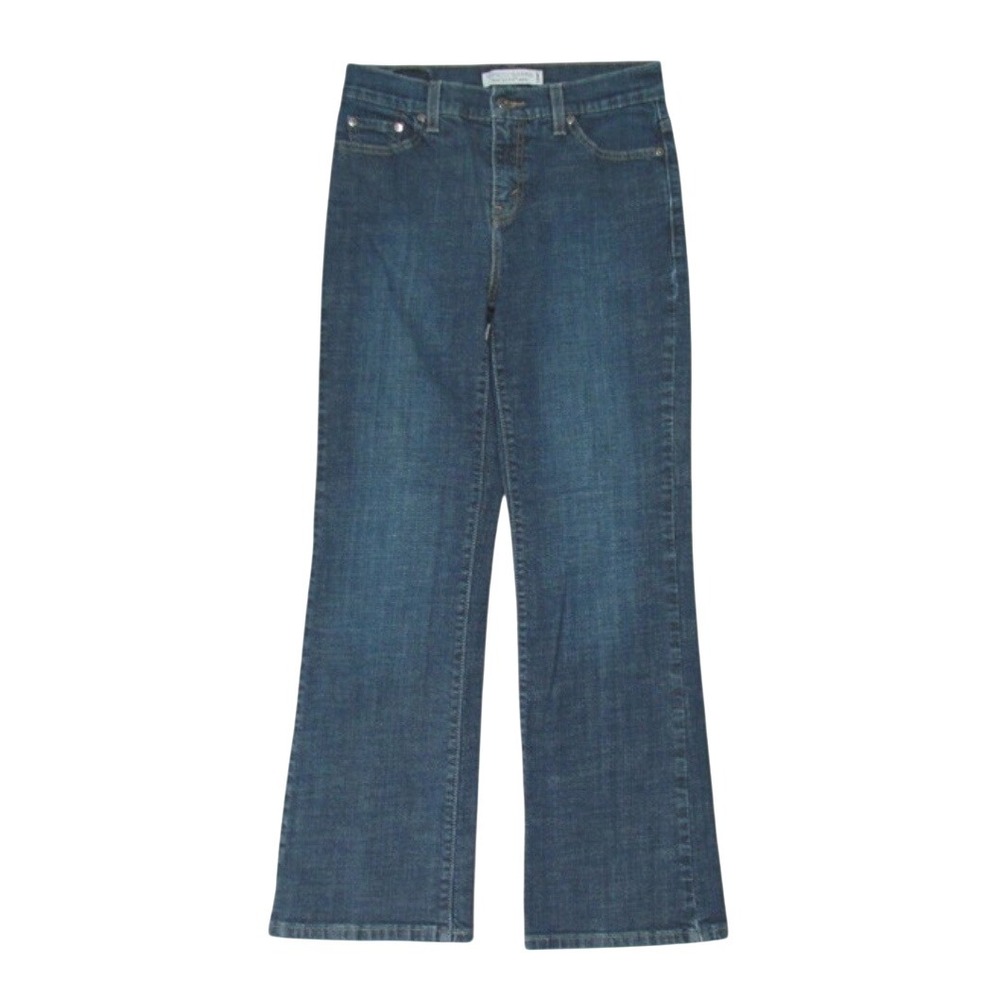 LEVI'S Perfectly Slimming 512 BOOT CUT JEANS Back Flap Pockets Dark 8 SHORT S